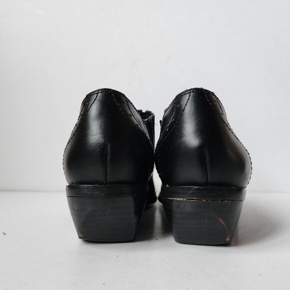 Dingo Western Boots Womens Sz 7W Black Leather Low Ankle Western Casual Booties - Picture 2 of 11